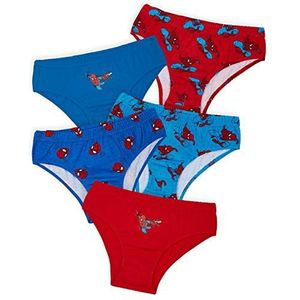 Marvel Jongens Broek 5 Pack Katoenen Slips Avengers Spiderman Superheld Tieners Peuters Jongens Ondergoed Zacht Ademend Hulk Iron Man Captain America Onderbroek (Blauw/Rood, 11-12 Jaar)