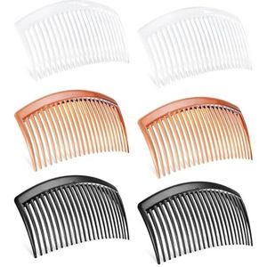 Xiaohan 6 stuks 3,15 inch haarkam met 3 kleuren, professionele kapperskam voor styling en verzorging, Franse kammen voor bruiloft, dating en meer