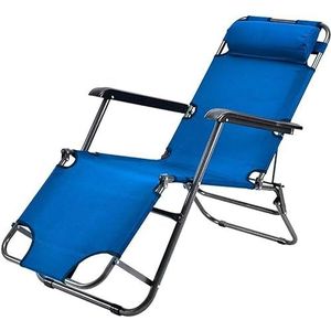 Ligstoel Zonneligstoel Ligstoelen Balkon Leisure Ligstoel Oxford Stof Liggend Opvouwbaar En Verstelbaar Voor Kantoor Tuin Lunchpauze Vissen Patio Ligstoel Opvouwbaar Tuinligstoel (Color : Blue)