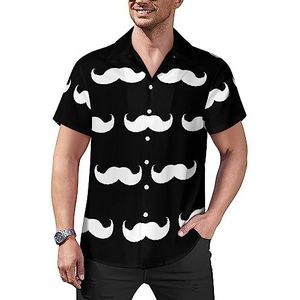 Retro baard mannen casual button-down shirts korte mouw Cubaanse kraag T-shirts tops Hawaiiaanse T-shirt 4XL