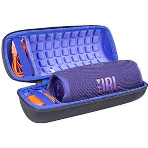 Harde reisbeschermhoes etui voor JBL Charge 4 / JBL Charge 5 draagbare bluetooth-luidspreker van co2CREA (zwarte hoes/binnenkant blauwe lagune)