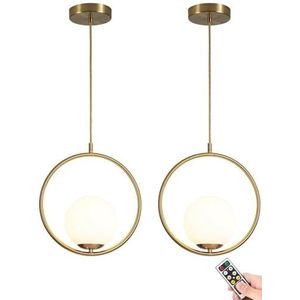 Hanglamp op batterijen met oplaadbare gloeilamp, dimbaar, programmeerbaar, hangende plafondlamp, werkt op batterijen, niet bekabeld, voor keukeneiland, eettafel, zout