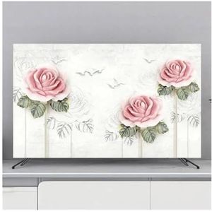 WLTYSM Tv-hoes, tv-hoes, bescherming, stofkap, huishouden, hangende tv, stofkap voor thuis, universele bloemen, decoratie, eenvoudige tv-displaybeschermers (H, 65 inch 152 x 92 cm)