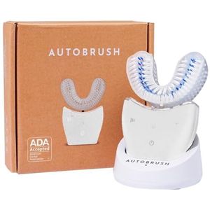 AutoBrush Pro Adults - Tandenborstel voor hele mond met nylon haren, tandheelkundige tanden bleken en therapeutisch rood tandvlees licht (dubbelzijdig, wit)
