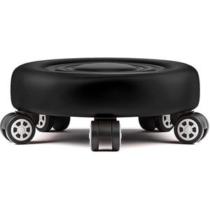 FXLUHAY Zadelkruk op wielen PU lederen rolstoel wiel kruk stoel kleine rolkruk met wielen rolstoel stoel 360 ° draaibare stevige pedicure kruk voor thuis garage volwassen kinderen