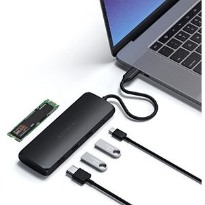 SATECHI USB C Multiport Adapter - Zwart - 4K HDMI - USB-C PD - USB-A 3.1