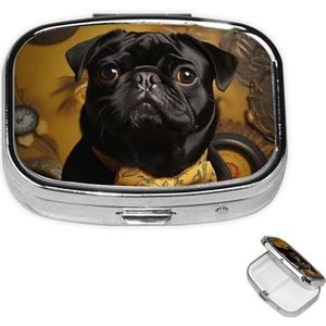 Pil Case Rechthoek 3 Compartiment Pillendoos Ronde Pil Organiseer Metalen Waterdichte Geneeskunde Organizer Doos voor Reizen Kleine Pillen Container Draagbaar voor Supplementen