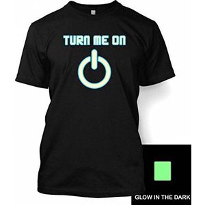 Turn Me On Power Symbool Glow In The Dark T-shirt, Zwart, L(107/112 cm)