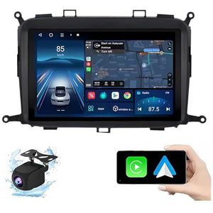 Android 14.0 2 Din Autoradio 9"" Touchscreen Auto Stereo voor KIA Carens 2013-2018 met Draadloze Carplay Android Auto GPS navigatie AHD Omgekeerd beeld Stuurwielbediening(P6(8G+128G))