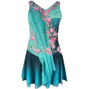 Kunstschaatsjurk Balletdanskostuum Sprankelende outfit Dames Competitie Prestatie Schaatsen Rok(4XL)