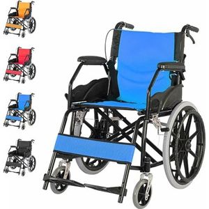 Lichtgewicht opvouwbare rolstoel met trommelrem, reisrolstoel voor gehandicapten, lichtgewicht smalle rolstoelen met zelfaandrijving, draagvermogen 150 kg, zitbreedte 44,5 cm C