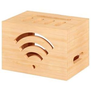 XCLOOZGL Houten Elegante Wifi Router Opbergdoos Home Media Opslagkast Grote Capaciteit Router Plank Opslag Modem Rek Voor Slaapkamer Woonkamer Kantoor Thuis,B*pine,32X22X21cm