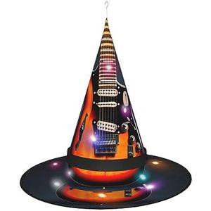 OdDdot oranje elektrische gitaren Witch Hat - LED gekleurd licht, geschikt voor Halloween, Kerstmis, Rollenspel en meer