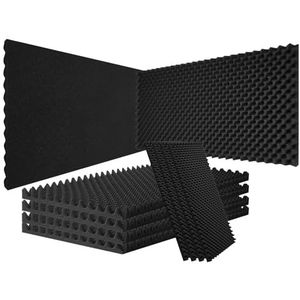 VEVOR Akoestische schuimpanelen, set van 2 stuks, 122 x 60 x 5 cm, ei-ontworpen geluiddichte wandpanelen, brandwerende akoestische panelen, geluidsdempende absorberende panelen voor studiomuur en