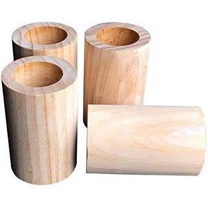 LSPDD Houten meubilair Risers/Bed Risers, voegt 10 cm Hoogte toe aan meubilair, Groef binnendiameter 3cm, Set van 4 Raisers