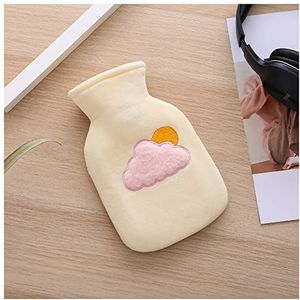 Mini warm water bottlehot, warmwaterkruik draagbare schattige cartoon warme handtas fluwelen warm water zak (maat: blauw) (maat: lichtgeel)