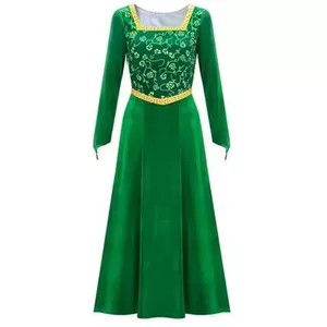 COSDREAMER Prinses Fiona Jurk Womens Halloween Cosplay Party Kostuum Groene Lange Mouw Fancy Dress Outfit