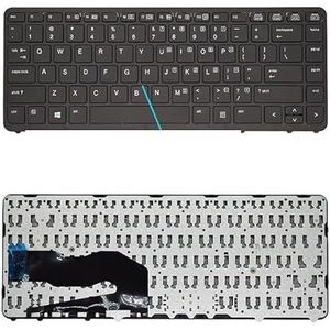 Amerikaans Russisch laptoptoetsenbord voor HP Elitebook 840 G1 850 G2 ZBOOK 14 met achtergrondverlichting en zwart/zilveren frame(US Black No Backlit)