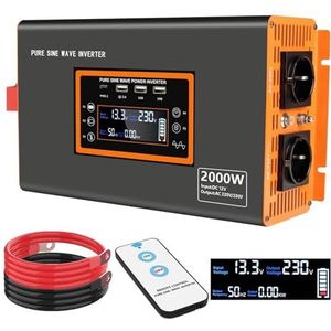2000W 3000W Zuivere Sinusomvormer 12V Naar 220V Thuiszonnesysteem RV Noodback-up Breed scala aan toepassingen(2000W)