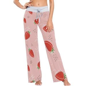 Mnsruu Vrouwen Pyjama Bottoms Aardbei Abstract Hand Getrokken, C222, S