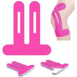 FEDDTY 10 stuks kinesiotape voor knieën, elastische band, voorgesneden kinesiotapes, sporttape, sporttape, roze