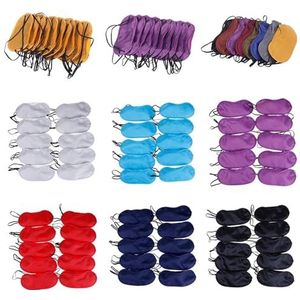 Verduisterende slaapmaskers, Zijden oogmasker 10 stuks oogbedekking imitatie zijde slaap oogmasker slaap gewatteerd(Red)