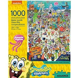 AQUARIUS Spongebob Squarepants Puzzel (1000 Stuk Jigsaw Puzzle) - Officieel gelicentieerde Spongebob Merchandise & Collectibles - Glans vrij - Precisie Fit - Vrijwel geen Puzzelstof - 20 x 28 inch