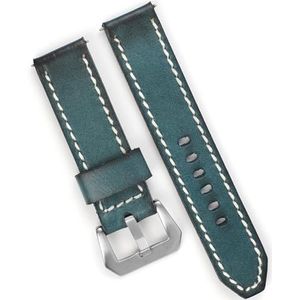 dayeer Retro lederen horlogeband voor Panerai mannen vervanging Wist armband horlogeband accessoires (Color : Blue, Size : 18mm)