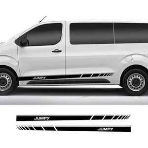 KUSQCRGA 2 stuks autodeurstickers aan de zijkant, geschikt voor Citroen Jumpy 1, 2, 3, 4, lange strepen, styling, grafische vinylfolie, autoaccessoires