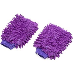 XYWHPGV 2 stuks paarse dubbelzijdige chenille washandschoen reinigingshandschoen voor auto Vehilce Home(aee8f 427aa 84875 edfd7 9371e 0c011
