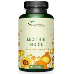 Vegavero BIOLOGISCHE Lecithine capsules | 1800 mg zonnebloemlecithine | VEGANISCH | Koudgeperst | 15% Fosfatidylcholine | Zonnebloemlecithine – geen sojalecithine | 120 capsules