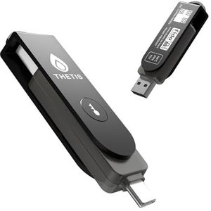 Thetis Pro FIDO2 Beveiligingssleutel Passkey Apparaat met PinPlex, Dual USB C & USB A & NFC, PIV gecertificeerd, TOTP/HOTP Authenticator App, Twee Factor Authenticatie MFA, Werkt w/Window/MacOS/Linux