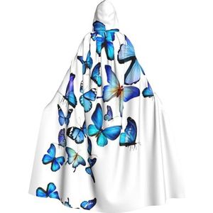 WURTON Kleurrijke Vlinder 1 Volledige Lengte Carnaval Cape Met Hooded Cosplay Kostuums Mantel, 190cm