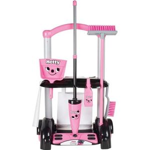 Casdon Hetty Cleaning Trolley , Hetty-Inspired Toy Cleaning Trolley For Children Aged 3+ , Wheels Around From Room To Room!, Pink, 44 x 27 x 12 cm