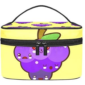 Druif make-up organizer tas, reismake-up tas organizer case draagbare cosmetische tas voor vrouwen en meisjes toiletartikelen, Meerkleurig, 22.5x15x13.8cm/8.9x5.9x5.4in