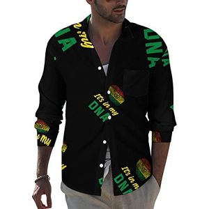 Bolivian It's in My DNA heren revers shirt met lange mouwen button down print blouse zomer zak T-shirts tops 6XL