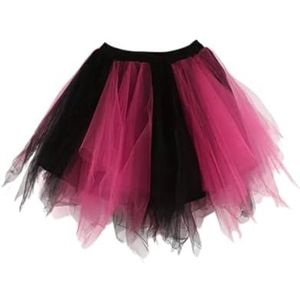Boolavard Volwassen Vrouwen 80's Tutu Rok Gelaagde Tule Petticoat Halloween Tutu (DE/NL/SE/PL, Alfabetisch, S, M, Regular, Regular, Zwart Pink)