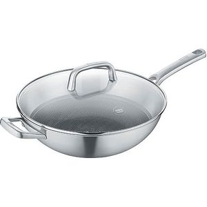 Berndes Wok Tricion Resist 32 cm, wokpan met deksel 5,7 l volume, voor alle warmtebronnen incl. inductie, anti-aanbaklaag