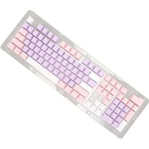 Keycaps, Ergonomisch Ontwerp Eenvoudige Installatie Aangepaste Keycaps Uitstekend Vakmanschap voor Toetsenbord met 104 Toetsen (Paars Roze Wit)
