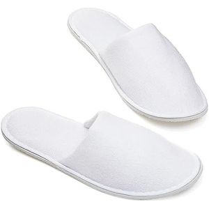 10 Paar Wegwerp Spa Hotel Slippers, Badslippers, Gastensloffen universele maat, Wegwerp Pantoffels voor heren/dames, Wit