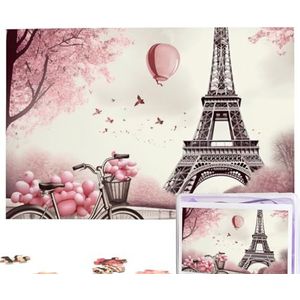 Romantische Parijs Eiffeltoren puzzels gepersonaliseerde puzzel 1000 stukjes legpuzzels van foto's foto puzzel voor volwassenen familie (74,9 cm x 50 cm)