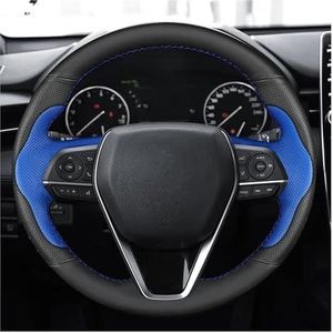 Stuurbeschermer Handgestikt Antislip Lederen Sportstijl Auto Stuurhoes Voor Toyota Voor Avalon Voor Camry Voor Crown Voor Corolla 2018-2019 Stuurwielomslag ( Size : C )