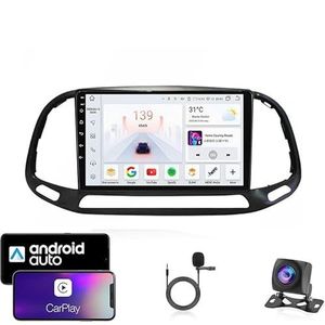 Android 13 Dubbel Din Auto Stereo Touchscreen Auto Stereo Voor Fiat Doblo 2015-2019 Met Bluetooth GPS Navigatie WiFi FM Radio USB/SWC/Plug en Play Ondersteuning Carplay&Android Auto(4 Core Wifi 1G+32G