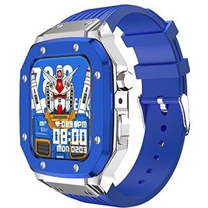 OFWAX Siliconen Horlogeband Metalen Horloge Case Horloge Armband Beschermende Bumper Cover, Voor Apple Watch 44mm 45mm 9/8/7/6/5/4/SE Serie Vervangen Horlogeband Accessoires, 45mm, agaat