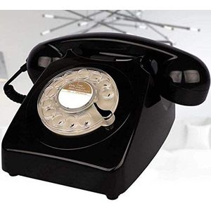 Home Phone Vintage telefoon Retro-stijl telefoon Klassieke bureautelefoon met draaikiezer Draaischijf Retro-telefoon in de kronkelige stijl van de retro vaste telefoon (C)