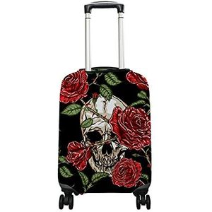 Bagage Cover Skull Rose Bloem Vintage Past 18-32 Inch Koffer Reizen Carry On Bagage Spandex Protector, multi, Small Cover(Fits 18-20 inch luggage)