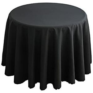 FANIVIN Rond tafelkleed effen kleur geschikt voor familie, hotel, kantoor vergadertafel, bruiloft banket Zwart diameter 200 cm