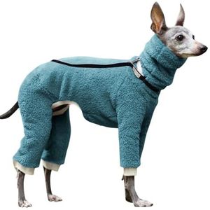 VOODUE hond jas Italiaanse windhond hoodie winter warme fleece jas hoge kraag Whippet kleding honden winterkleding (Color : bruin, Size : XXL)