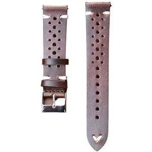 NASUNJIA Nieuwe ontwerpolie wax koe lederen horlogeband 8mm 20mm 22mm 24mm vintage poreuze horlogeband handgemaakte horloge accessoires(Brown white,20mm)