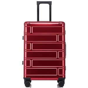 Bagage Trolley Koffer Koffer Reiskoffer Hardshell Handbagage 20"" Met Stille Vliegtuig Spinner Wielen Reiskoffer Handbagage (Color : Rot, Size : 20inch)